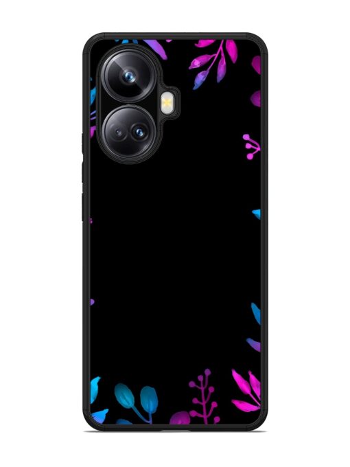 Flower Pattern Watercolor Glossy Metal Phone Cover for Realme 10 Pro Plus (5G) Zapvi