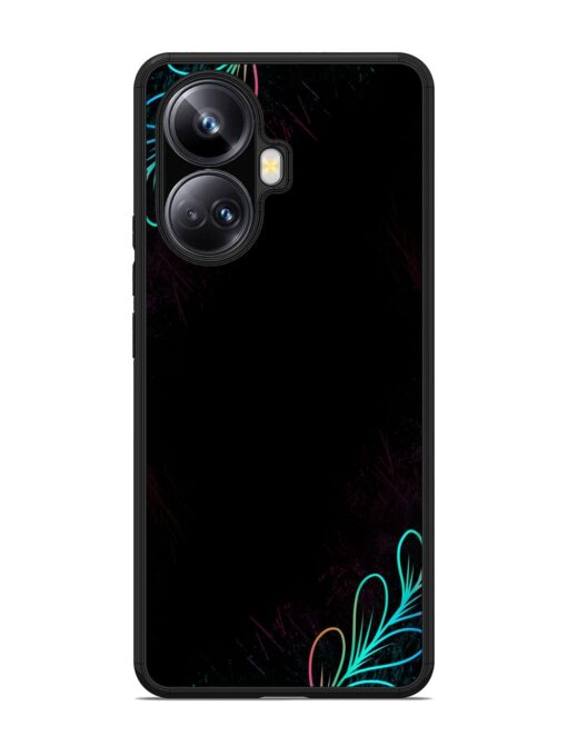 Decorative Line Art Glossy Metal Phone Cover for Realme 10 Pro Plus (5G)