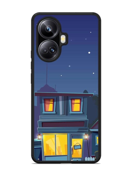 Vector Night House Glossy Metal Phone Cover for Realme 10 Pro Plus (5G) Zapvi