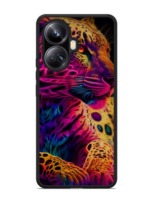 Leopard Art Glossy Metal Phone Cover for Realme 10 Pro Plus (5G) Zapvi