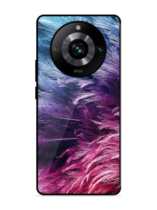 Light Grey Feather Background Glossy Metal Phone Cover for Realme 11 Pro (5G) Zapvi