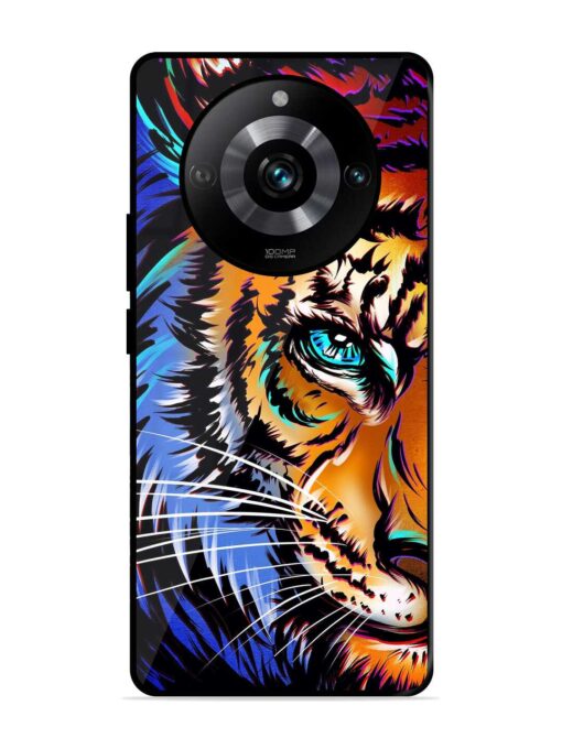 Colorful Lion Art Glossy Metal Phone Cover for Realme 11 Pro (5G) Zapvi