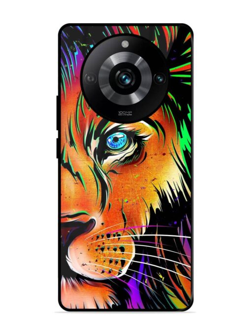 Colorful Lion Design Glossy Metal TPU Phone Cover for Realme 11 Pro (5G) Zapvi