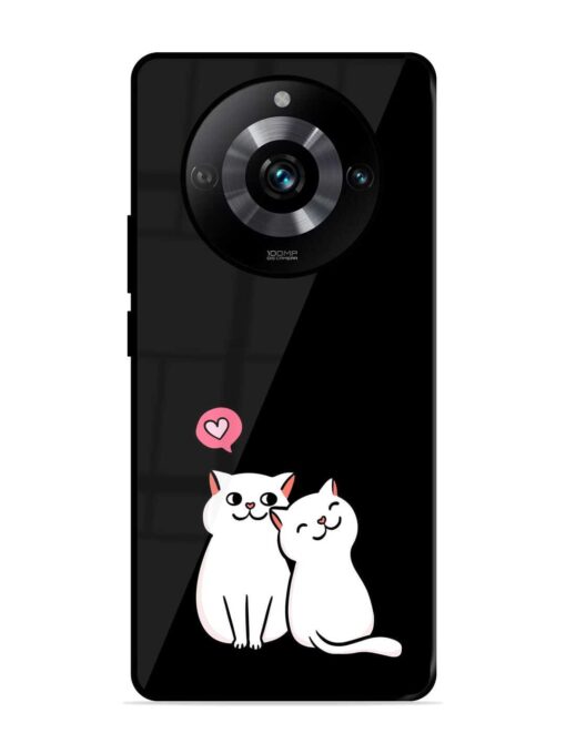 Cat Love Glossy Metal Phone Cover for Realme 11 Pro (5G) Zapvi