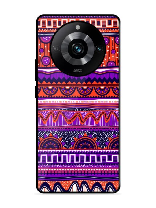 Ethnic Seamless Pattern Glossy Metal TPU Phone Cover for Realme 11 Pro (5G)