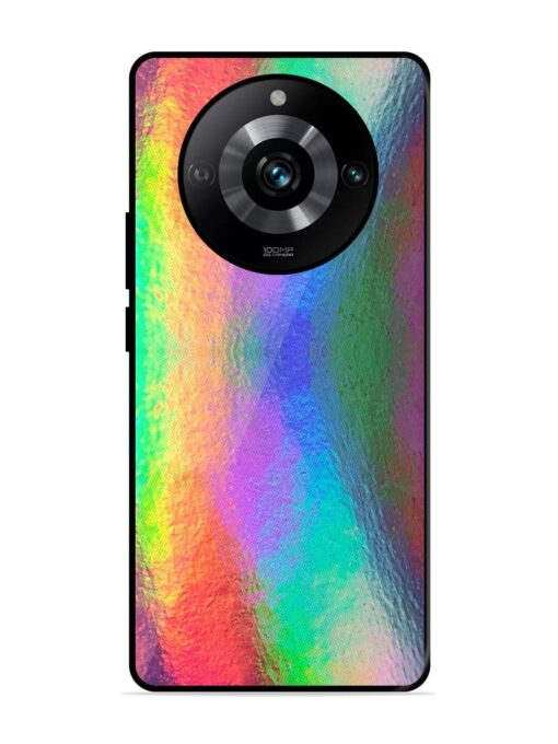 Colorful Holographic Background Glossy Metal TPU Phone Cover for Realme 11 Pro (5G)