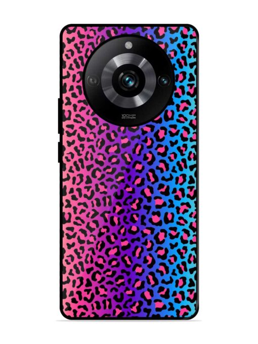 Colorful Leopard Seamless Glossy Metal Phone Cover for Realme 11 Pro (5G)