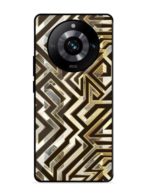 Technology Geometric Seamless Glossy Metal Phone Cover for Realme 11 Pro (5G)