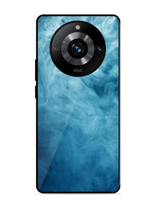 Blue Smoke Art Glossy Metal Phone Cover for Realme 11 Pro (5G)