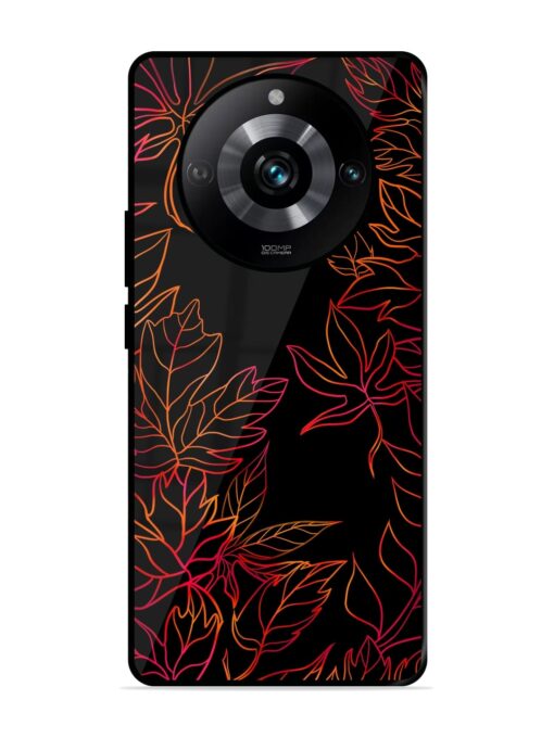 Red Floral Pattern Glossy Metal Phone Cover for Realme 11 Pro (5G) Zapvi