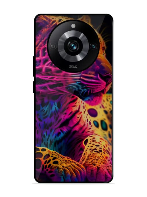 Leopard Art Glossy Metal Phone Cover for Realme 11 Pro (5G) Zapvi