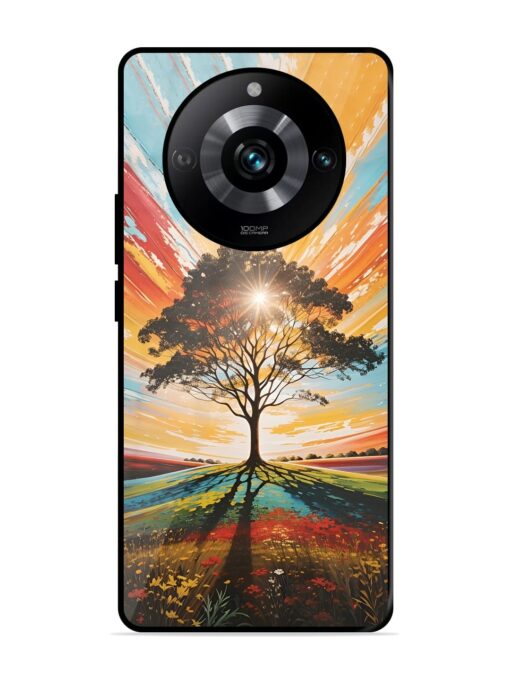 Abstract Tree Colorful Art Glossy Metal Phone Cover for Realme 11 Pro (5G) Zapvi