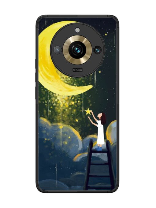 Moonlight Healing Night Illustration Glossy Metal TPU Phone Cover for Realme 11 Pro Plus (5G) Zapvi