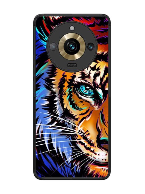 Colorful Lion Art Glossy Metal Phone Cover for Realme 11 Pro Plus (5G) Zapvi