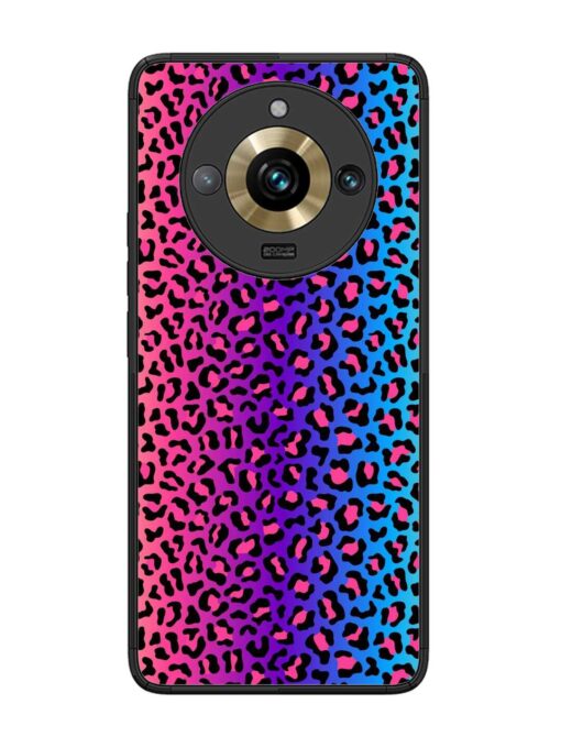 Colorful Leopard Seamless Glossy Metal Phone Cover for Realme 11 Pro Plus (5G) Zapvi