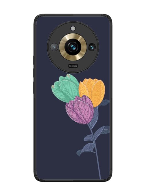 Flower Vector Glossy Metal Phone Cover for Realme 11 Pro Plus (5G) Zapvi