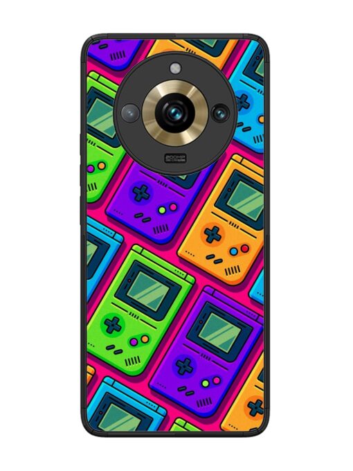 Game Seamless Pattern Glossy Metal Phone Cover for Realme 11 Pro Plus (5G)