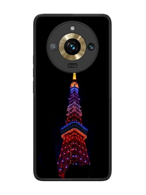 Eiffel Tower Night View Glossy Metal Phone Cover for Realme 11 Pro Plus (5G)