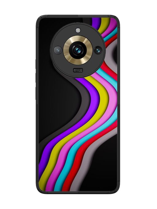 Liquid Blue Abstract Glossy Metal Phone Cover for Realme 11 Pro Plus (5G) Zapvi