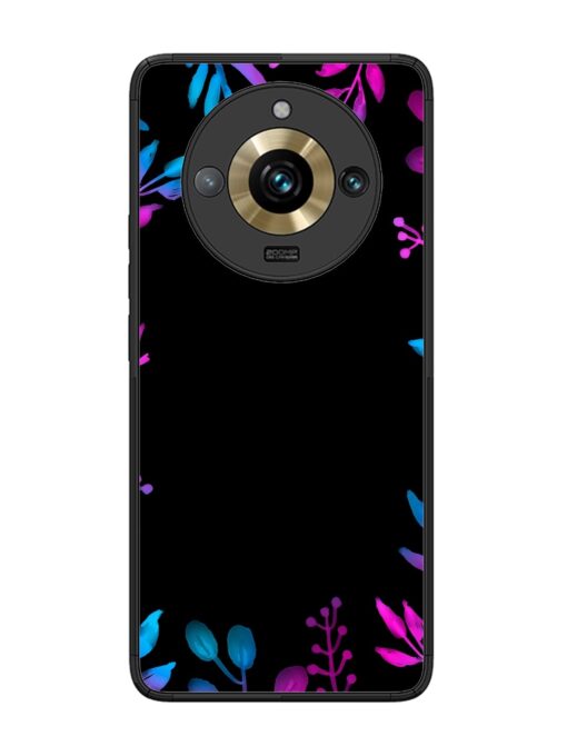 Flower Pattern Watercolor Glossy Metal Phone Cover for Realme 11 Pro Plus (5G)