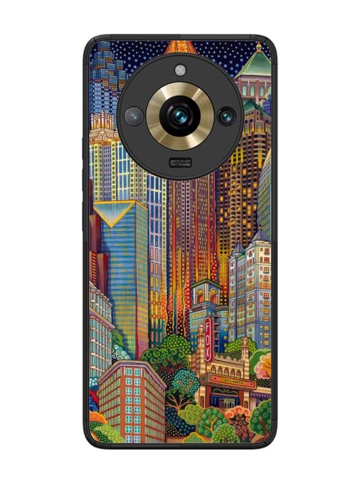 Cityscapes Art Glossy Metal Phone Cover for Realme 11 Pro Plus (5G) Zapvi