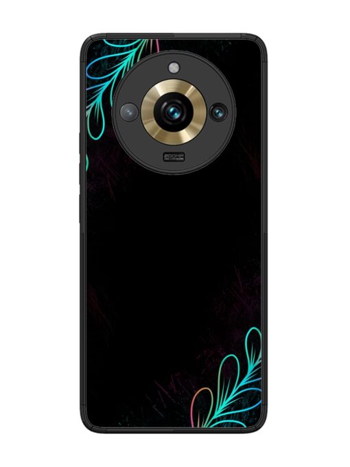 Decorative Line Art Glossy Metal Phone Cover for Realme 11 Pro Plus (5G)