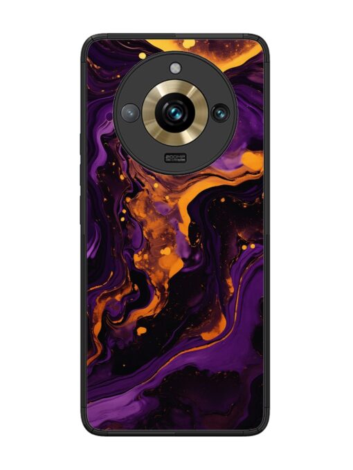 Painting Of A Purple Glossy Metal Phone Cover for Realme 11 Pro Plus (5G)