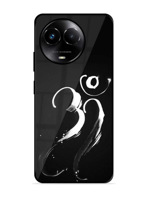 Om Logo Glossy Metal Phone Cover for Realme 11X (5G) Zapvi