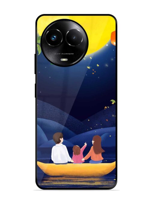 Happy Family And Beautiful View Glossy Metal Phone Cover for Realme 11X (5G) Zapvi