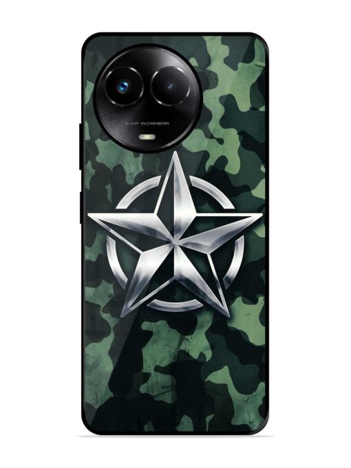 Indian Army Star Design Glossy Metal Phone Cover for Realme 11X (5G) Zapvi