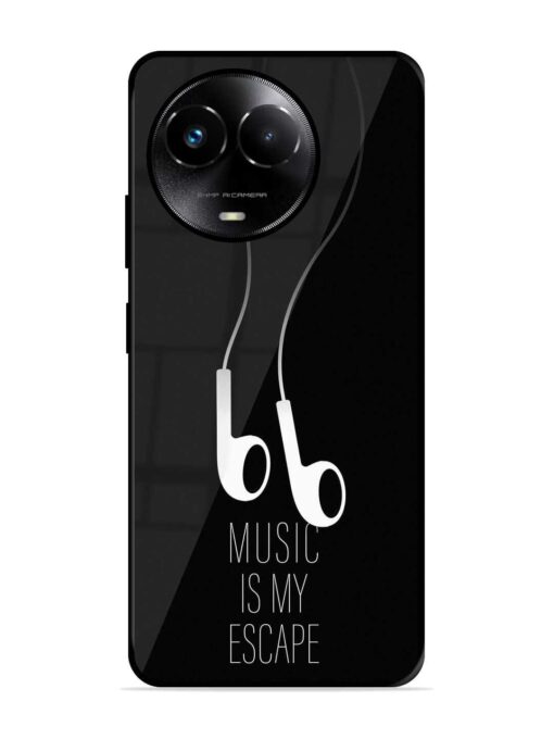 Music Is My Escape Glossy Metal Phone Cover for Realme 11X (5G)