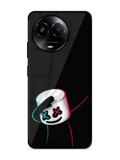 Black Marshmallow Glossy Metal Phone Cover for Realme 11X (5G)