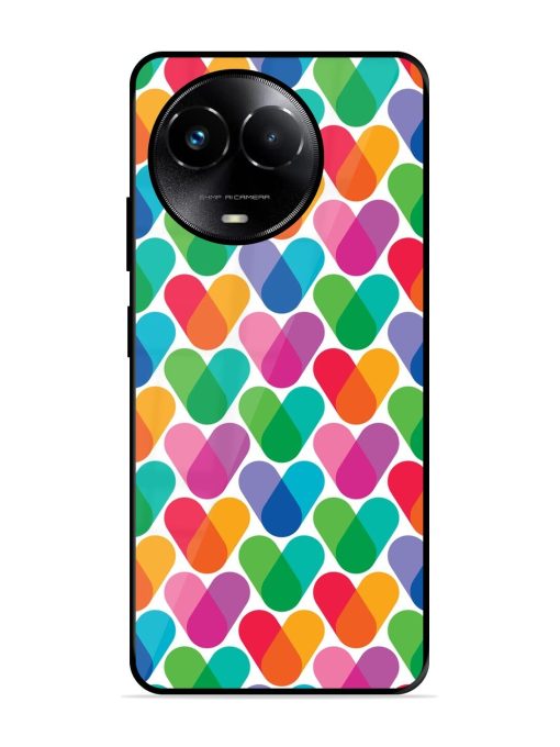 Overlapping Colors Colorful Glossy Metal TPU Phone Cover for Realme 11X (5G)