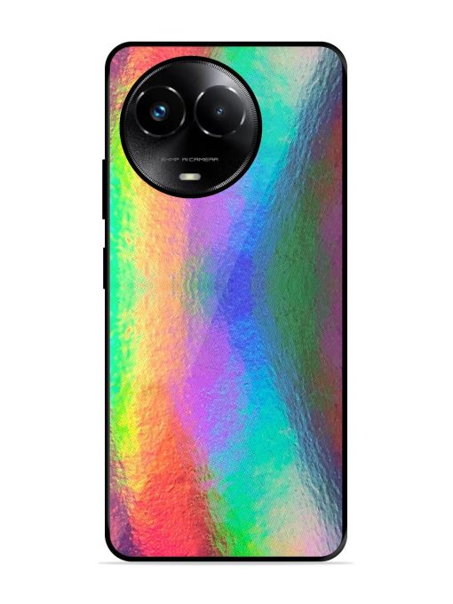 Colorful Holographic Background Glossy Metal TPU Phone Cover for Realme 11X (5G) Zapvi