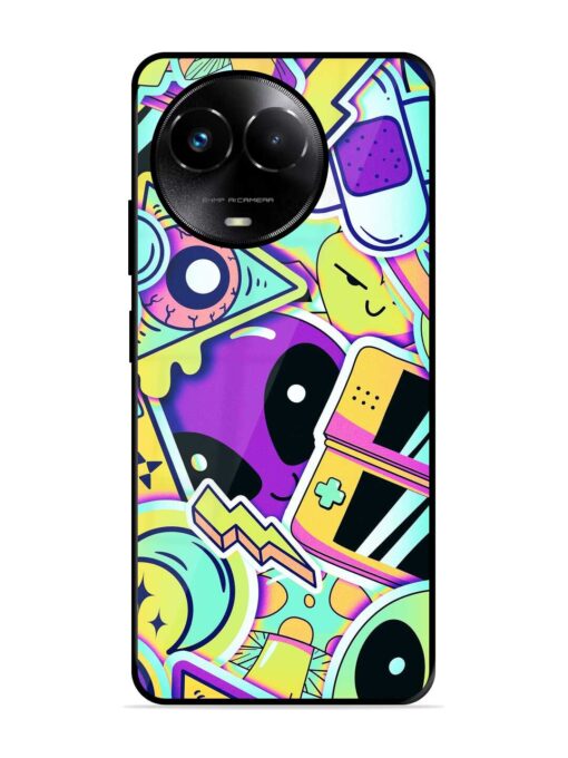 Scratch Art Glossy Metal Phone Cover for Realme 11X (5G)