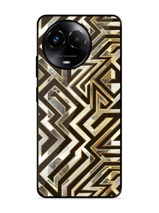 Technology Geometric Seamless Glossy Metal Phone Cover for Realme 11X (5G) Zapvi