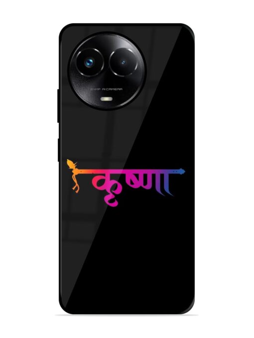 Krishna Typo Glossy Metal Phone Cover for Realme 11X (5G) Zapvi