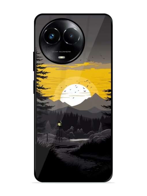 Sunset Vector Glossy Metal Phone Cover for Realme 11X (5G)