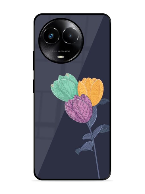 Flower Vector Glossy Metal Phone Cover for Realme 11X (5G) Zapvi