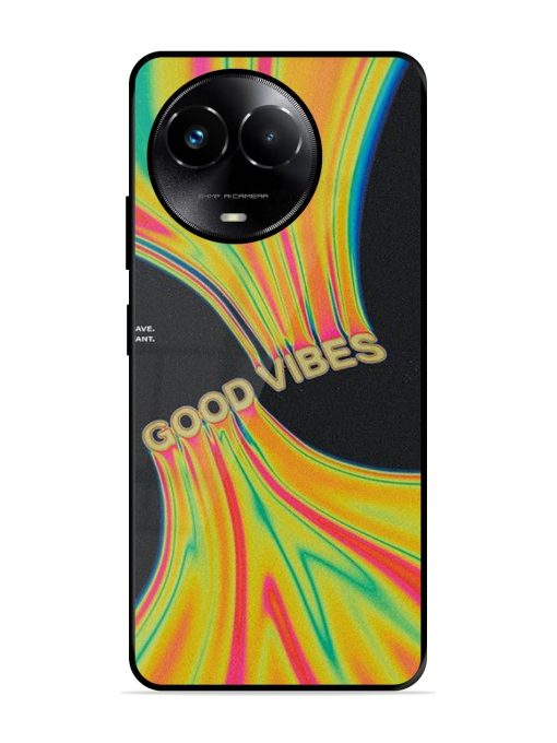 Good Vibes Glossy Metal Phone Cover for Realme 11X (5G) Zapvi