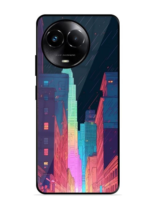 Minimal City Art Glossy Metal Phone Cover for Realme 11X (5G) Zapvi