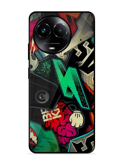 Graffiti Art Glossy Metal Phone Cover for Realme 11X (5G) Zapvi