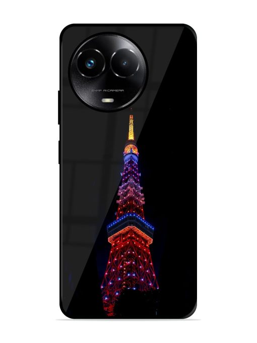 Eiffel Tower Night View Glossy Metal Phone Cover for Realme 11X (5G) Zapvi