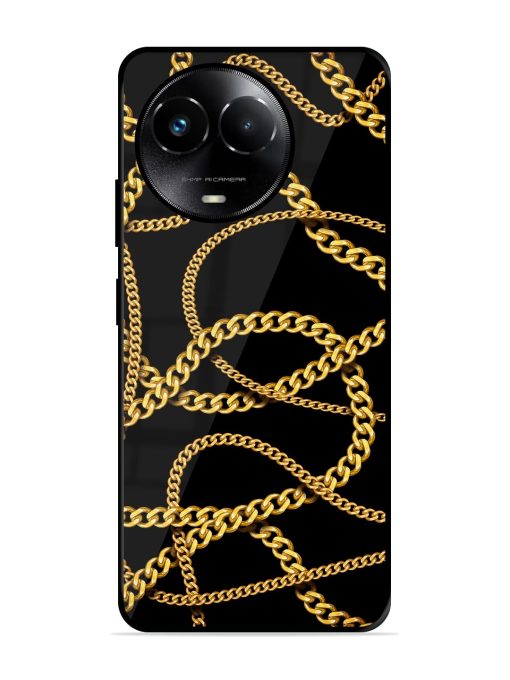 Decorative Golde Chain Glossy Metal Phone Cover for Realme 11X (5G) Zapvi