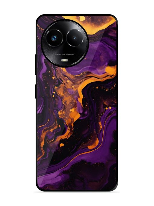 Painting Of A Purple Glossy Metal Phone Cover for Realme 11X (5G)