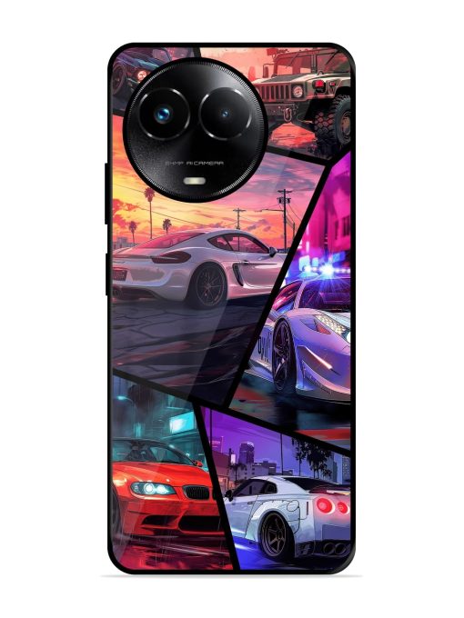 Ride In Pixels Glossy Metal Phone Cover for Realme 11X (5G)