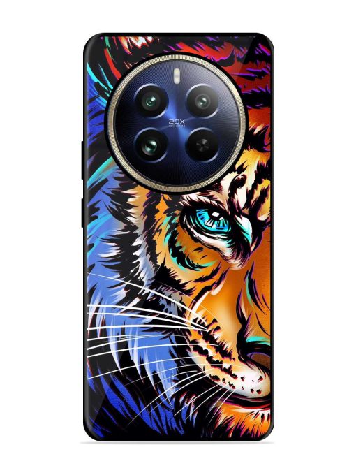 Colorful Lion Art Glossy Metal Phone Cover for Realme 12 Pro (5G)