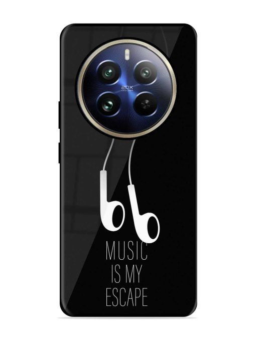 Music Is My Escape Glossy Metal Phone Cover for Realme 12 Pro (5G) Zapvi