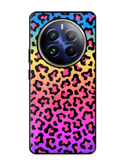 Neon Rainbow Colored Glossy Metal Phone Cover for Realme 12 Pro (5G)