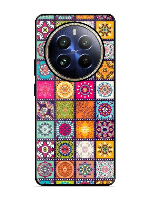 Seamless Pattern Vintage Glossy Metal Phone Cover for Realme 12 Pro (5G)